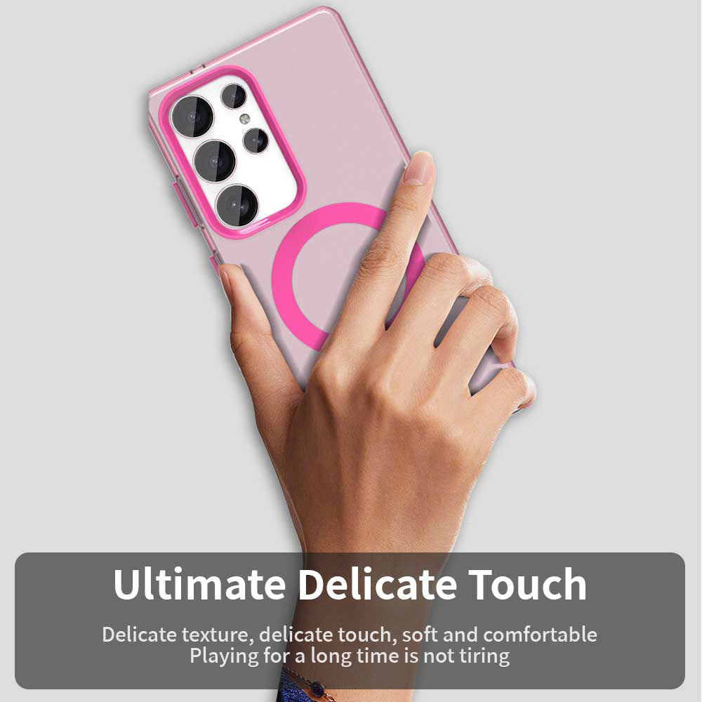 Capa MagSafe para Samsung Galaxy S25 Ultra S938, Techsuit, CandyCase, Rosa