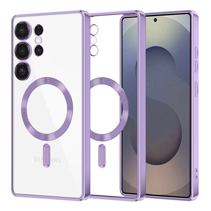 Capa MagSafe para Samsung Galaxy S25 Ultra S938, Techsuit, Luxury Crystal, Roxo Claro