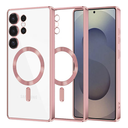 Capa MagSafe para Samsung Galaxy S25 Ultra S938, Techsuit, Luxury Crystal, Rosa