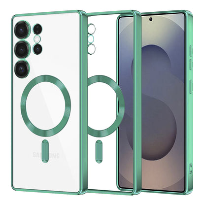 Capa MagSafe para Samsung Galaxy S25 Ultra S938, Techsuit, Luxury Crystal, Verde Claro