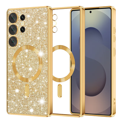 Capa MagSafe para Samsung Galaxy S25 Ultra S938, Techsuit, Luxury Glitter, Dourada