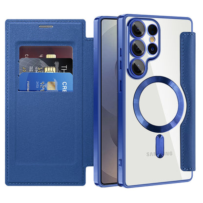 Capa MagSafe para Samsung Galaxy S25 Ultra S938, Techsuit, SmartMag Book, Azul