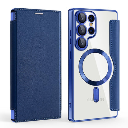 Capa MagSafe para Samsung Galaxy S25 Ultra S938, Techsuit, SmartMag Book, Azul