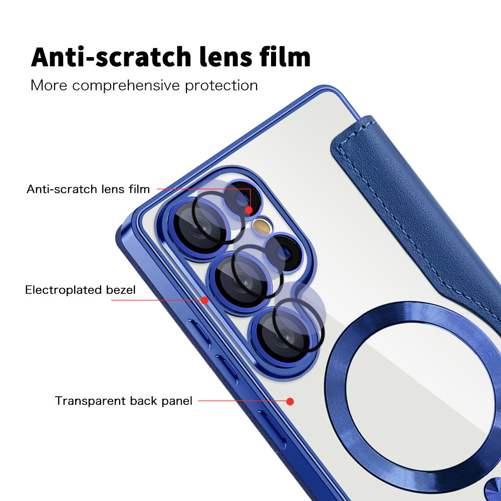 Capa MagSafe para Samsung Galaxy S25 Ultra S938, Techsuit, SmartMag Book, Azul