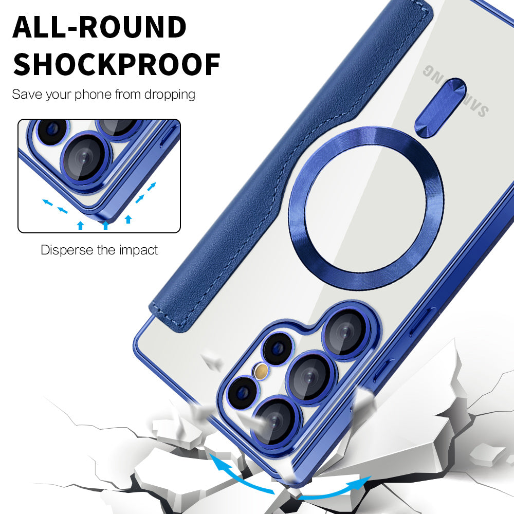 Capa MagSafe para Samsung Galaxy S25 Ultra S938, Techsuit, SmartMag Book, Azul