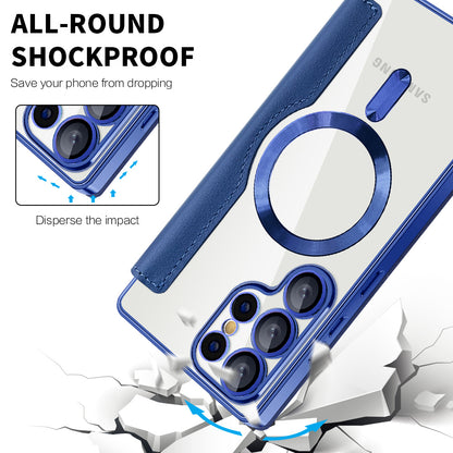 Capa MagSafe para Samsung Galaxy S25 Ultra S938, Techsuit, SmartMag Book, Azul