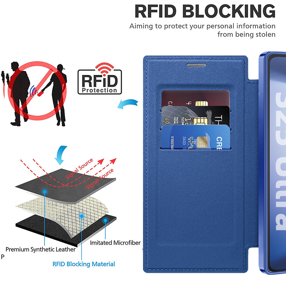 Capa MagSafe para Samsung Galaxy S25 Ultra S938, Techsuit, SmartMag Book, Azul