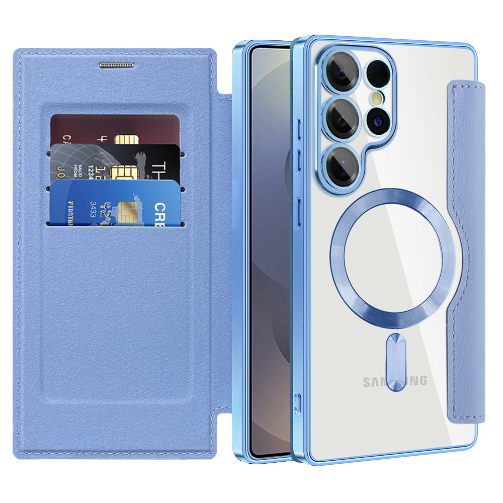 Capa MagSafe para Samsung Galaxy S25 Ultra S938, Techsuit, SmartMag Book, Azul