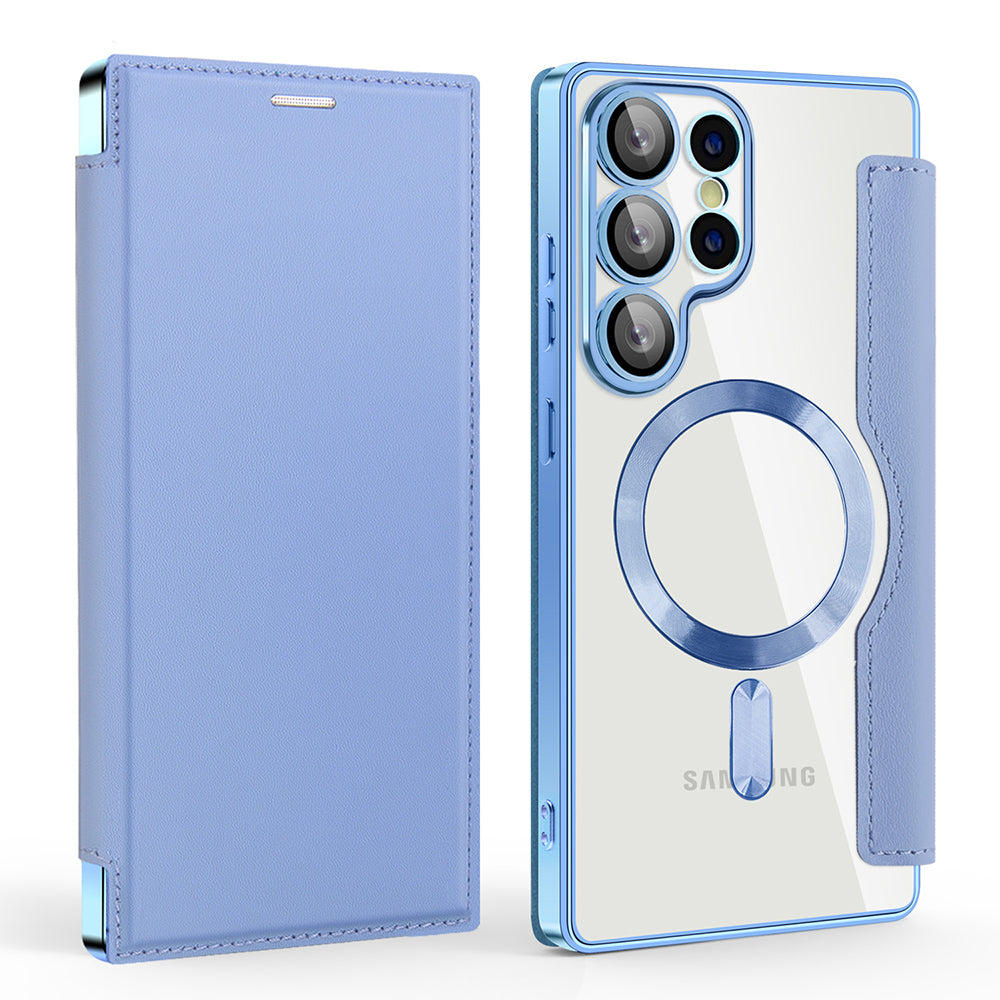 Capa MagSafe para Samsung Galaxy S25 Ultra S938, Techsuit, SmartMag Book, Azul