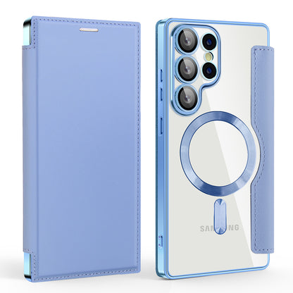 Capa MagSafe para Samsung Galaxy S25 Ultra S938, Techsuit, SmartMag Book, Azul