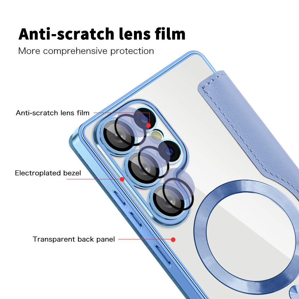 Capa MagSafe para Samsung Galaxy S25 Ultra S938, Techsuit, SmartMag Book, Azul