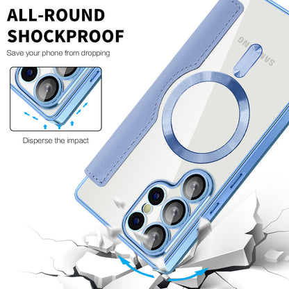 Capa MagSafe para Samsung Galaxy S25 Ultra S938, Techsuit, SmartMag Book, Azul