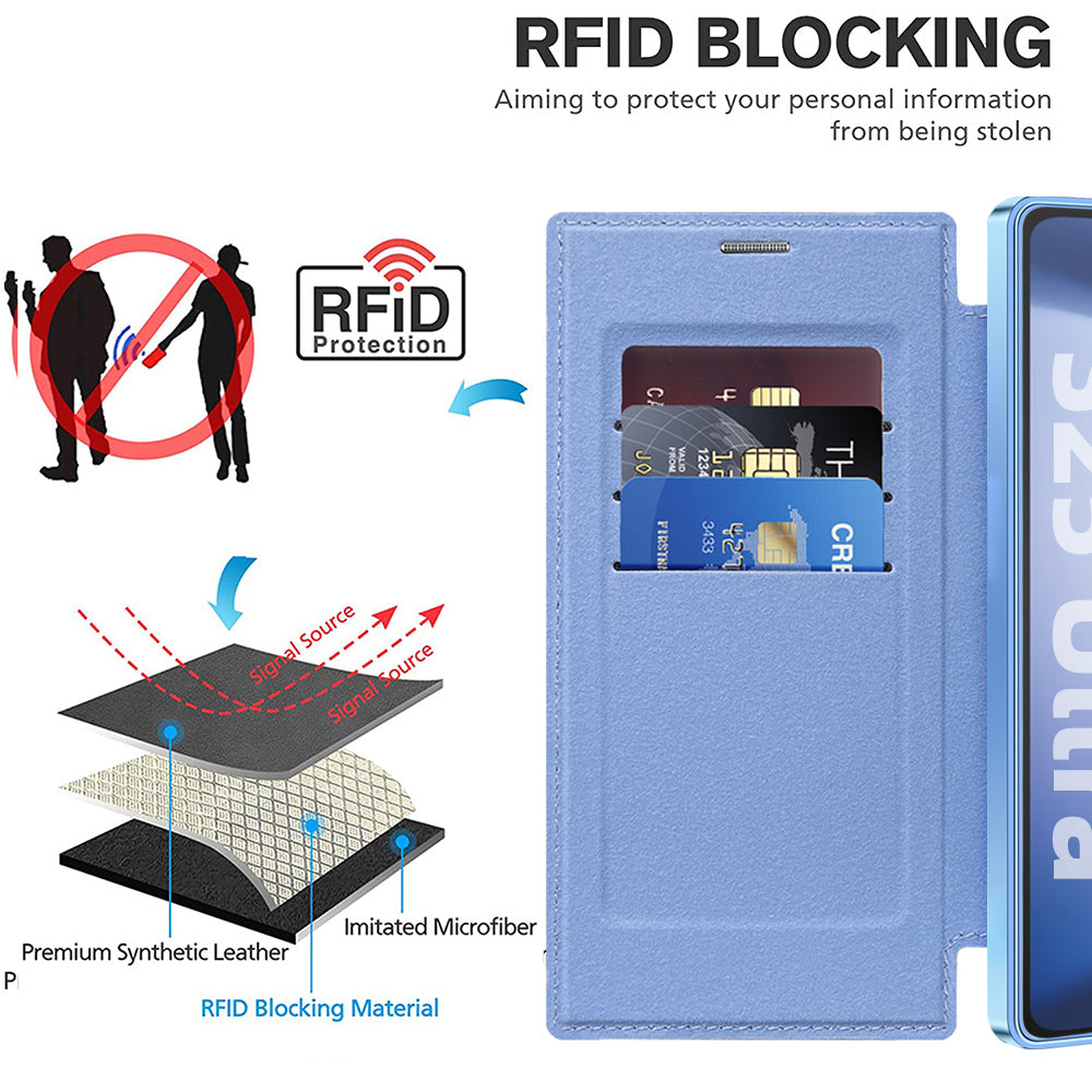 Capa MagSafe para Samsung Galaxy S25 Ultra S938, Techsuit, SmartMag Book, Azul