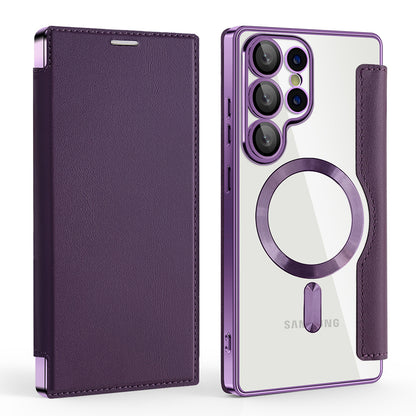 Capa MagSafe para Samsung Galaxy S25 Ultra S938, Techsuit, SmartMag Book, Roxo