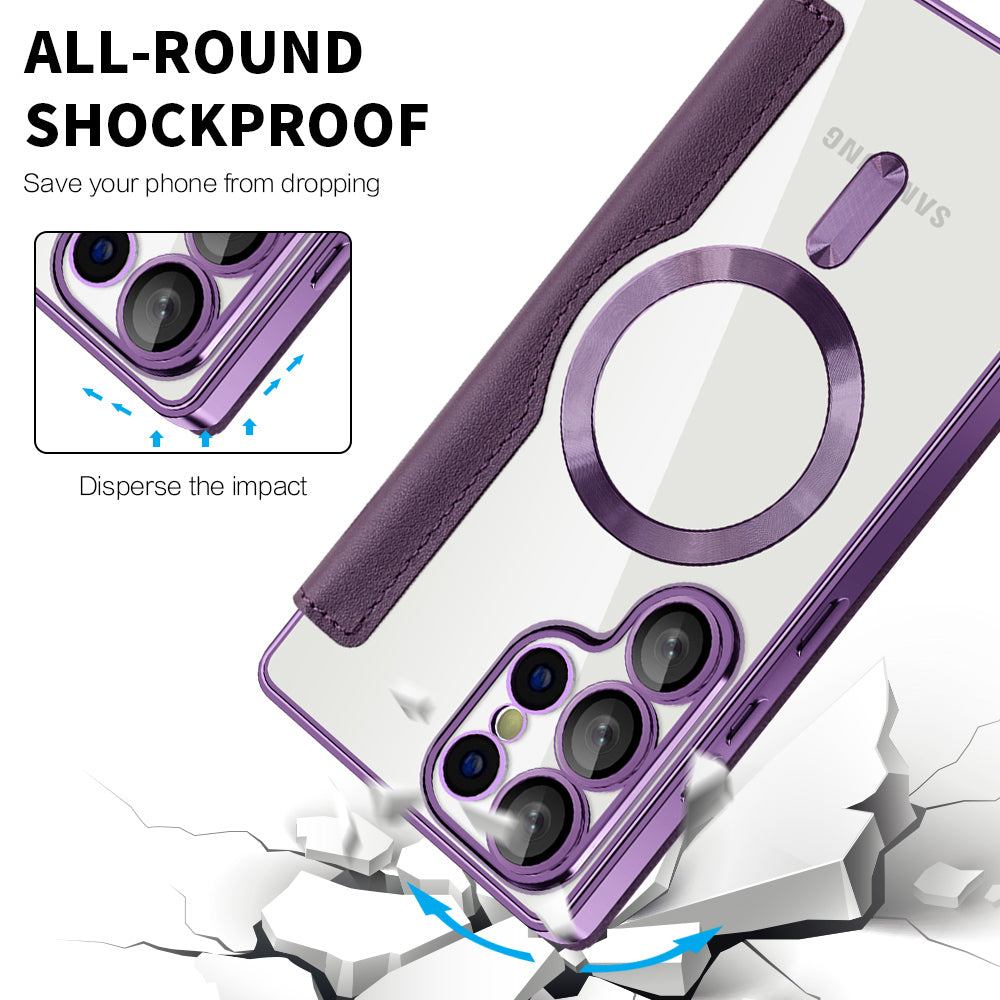 Capa MagSafe para Samsung Galaxy S25 Ultra S938, Techsuit, SmartMag Book, Roxo