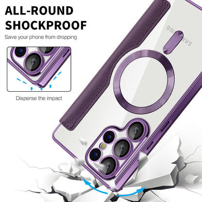Capa MagSafe para Samsung Galaxy S25 Ultra S938, Techsuit, SmartMag Book, Roxo