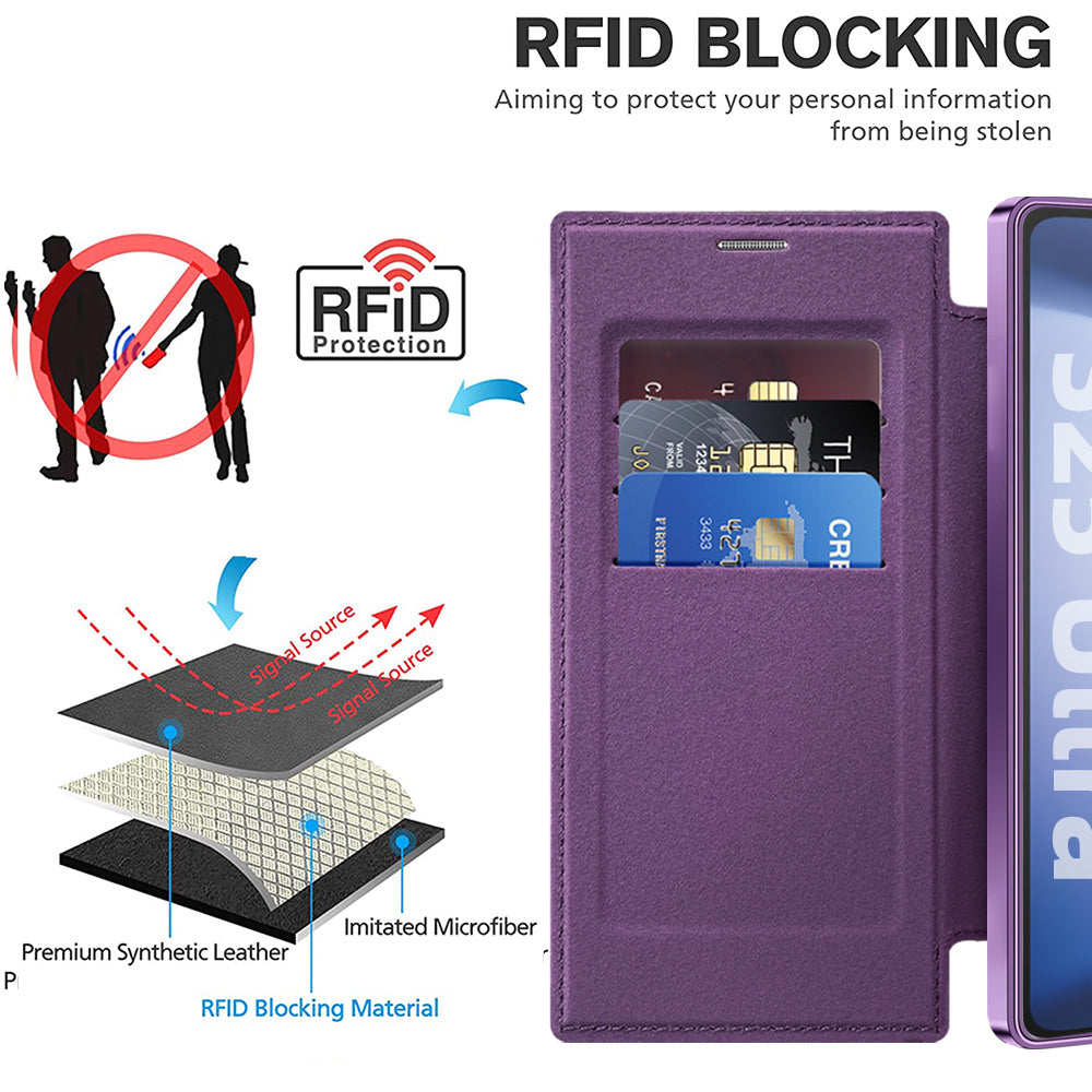 Capa MagSafe para Samsung Galaxy S25 Ultra S938, Techsuit, SmartMag Book, Roxo