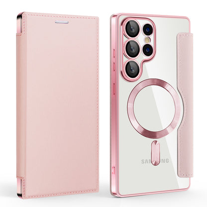 Capa MagSafe para Samsung Galaxy S25 Ultra S938, Techsuit, SmartMag Book, Rosa