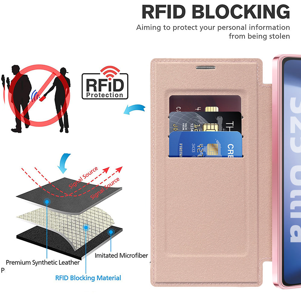 Capa MagSafe para Samsung Galaxy S25 Ultra S938, Techsuit, SmartMag Book, Rosa