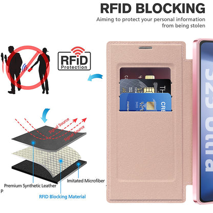 Capa MagSafe para Samsung Galaxy S25 Ultra S938, Techsuit, SmartMag Book, Rosa