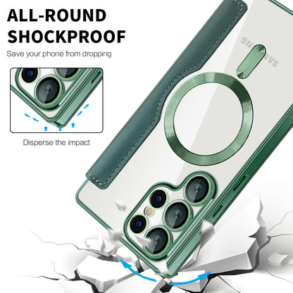 Capa MagSafe para Samsung Galaxy S25 Ultra S938, Techsuit, SmartMag Book, Verde