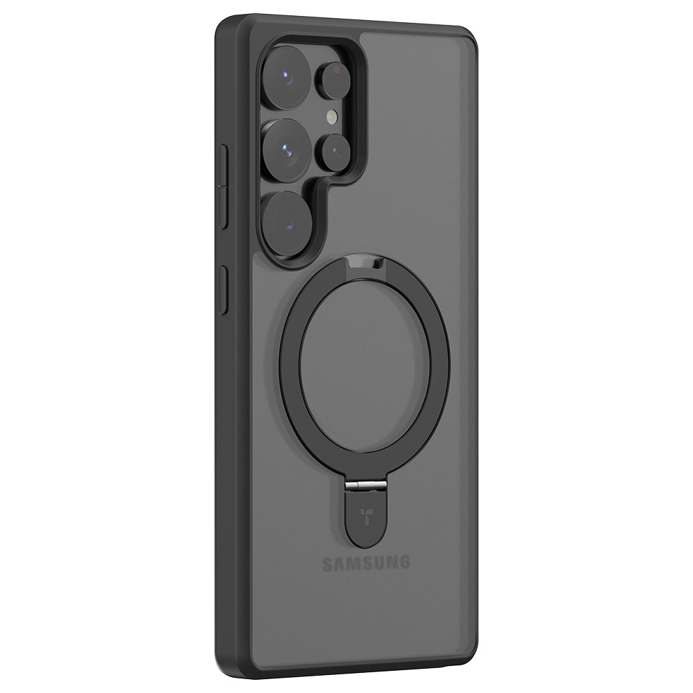 Capa MagSafe para Samsung Galaxy S25 Ultra S938, Torras, Ostand, Preta