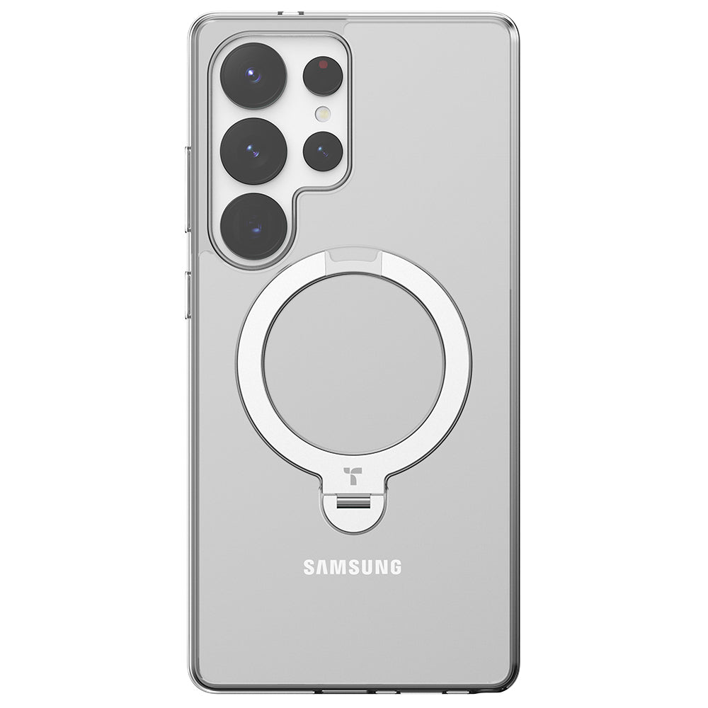 Capa MagSafe para Samsung Galaxy S25 Ultra S938, Torras, Ostand Spin, Transparente