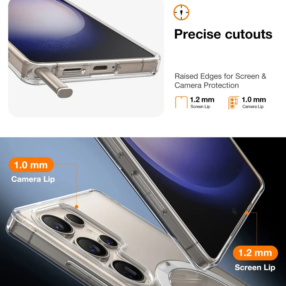 Capa MagSafe para Samsung Galaxy S25 Ultra S938, Torras, Ostand Spin, Transparente