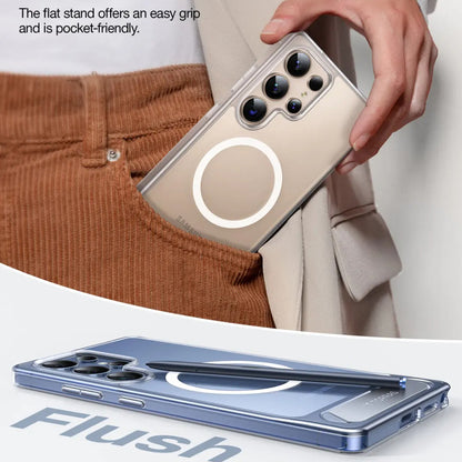 Capa MagSafe para Samsung Galaxy S25 Ultra S938, Torras, Pstand, Transparente
