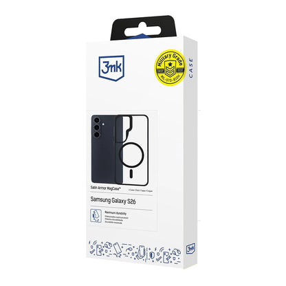 Capa MagSafe para Samsung Galaxy S26, 3MK, Satin Armor, Transparente