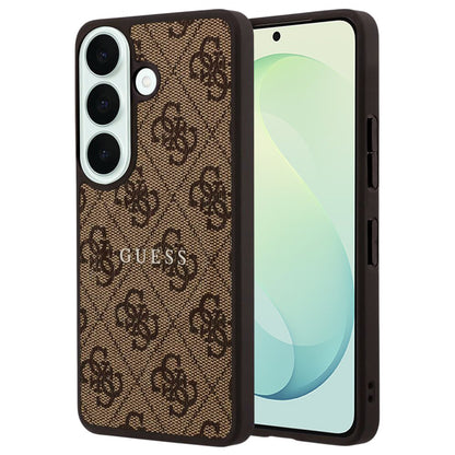 Capa MagSafe para Samsung Galaxy S26 FE S741, Guess, 4G Embossed Ring Classic Logo, Castanha