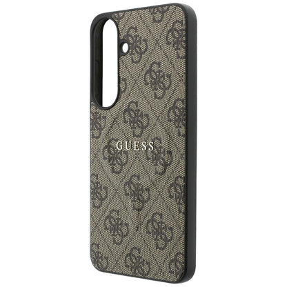 Capa MagSafe para Samsung Galaxy S26 FE S741, Guess, 4G Embossed Ring Classic Logo, Castanha