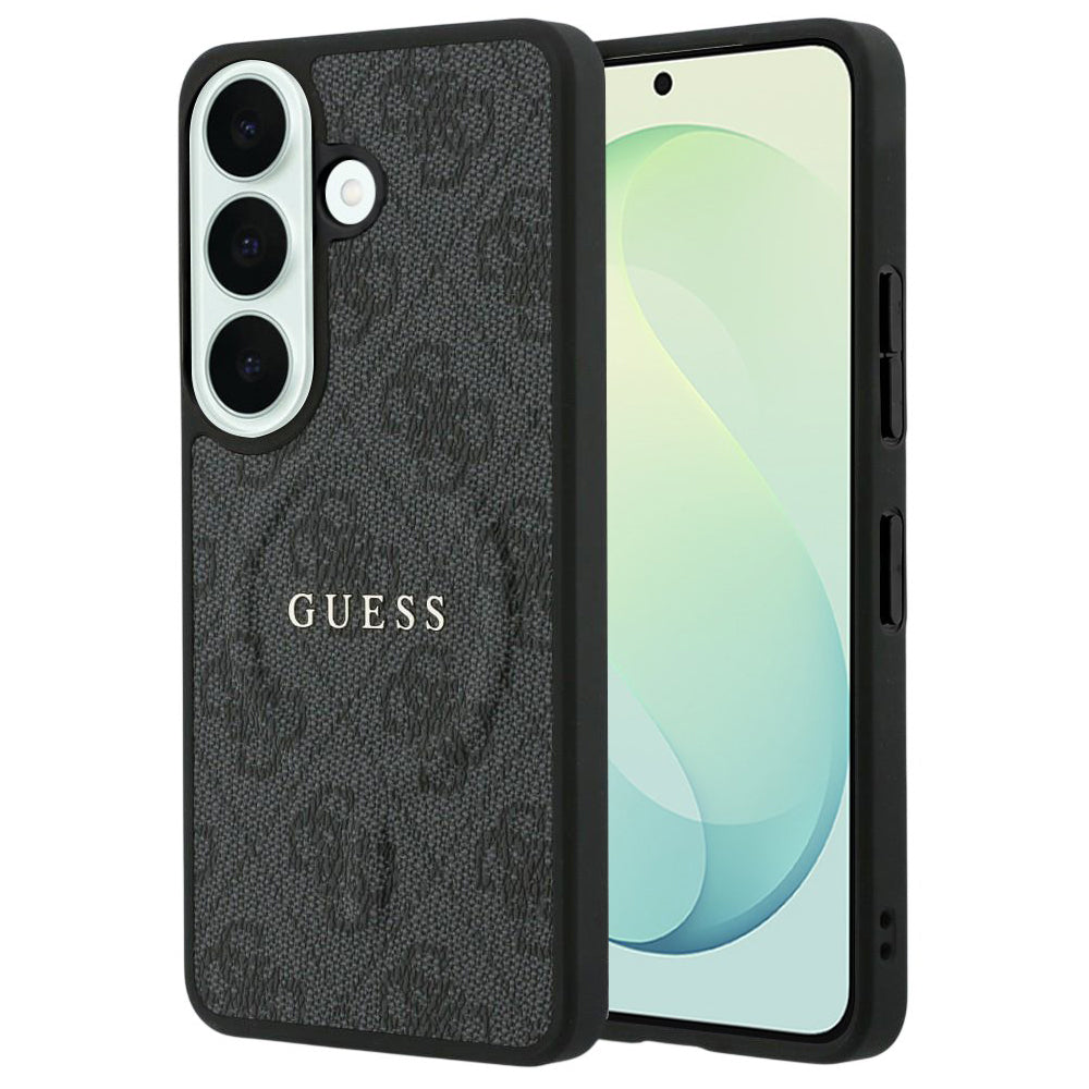 Capa MagSafe para Samsung Galaxy S26 FE S741, Guess, 4G Embossed Ring Classic Logo, Preta
