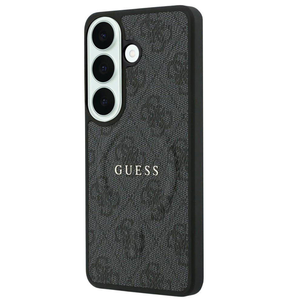 Capa MagSafe para Samsung Galaxy S26 FE S741, Guess, 4G Embossed Ring Classic Logo, Preta