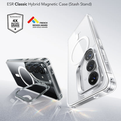 Capa MagSafe para Samsung Galaxy S26 Plus, ESR, Classic Hybrid Kickstand, Transparente