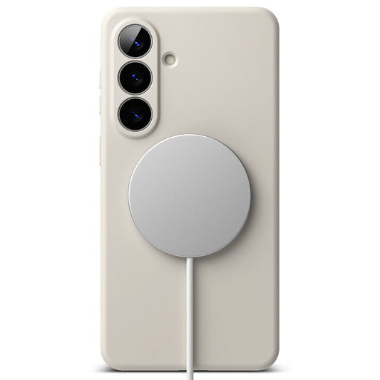 Capa MagSafe para Samsung Galaxy S26 Plus, Ringke, Silicone, Creme