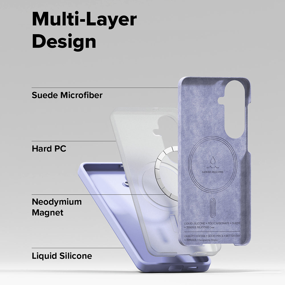 Capa MagSafe para Samsung Galaxy S26 Plus, Ringke, Silicone, Roxo