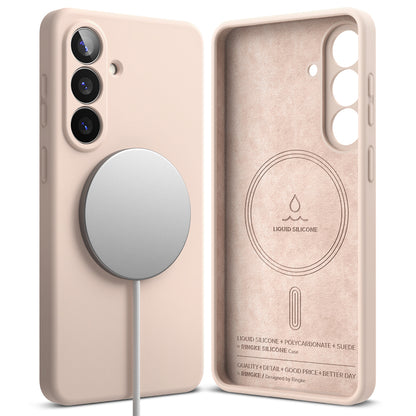 Capa MagSafe para Samsung Galaxy S26 Plus, Ringke, Silicone, Rosa