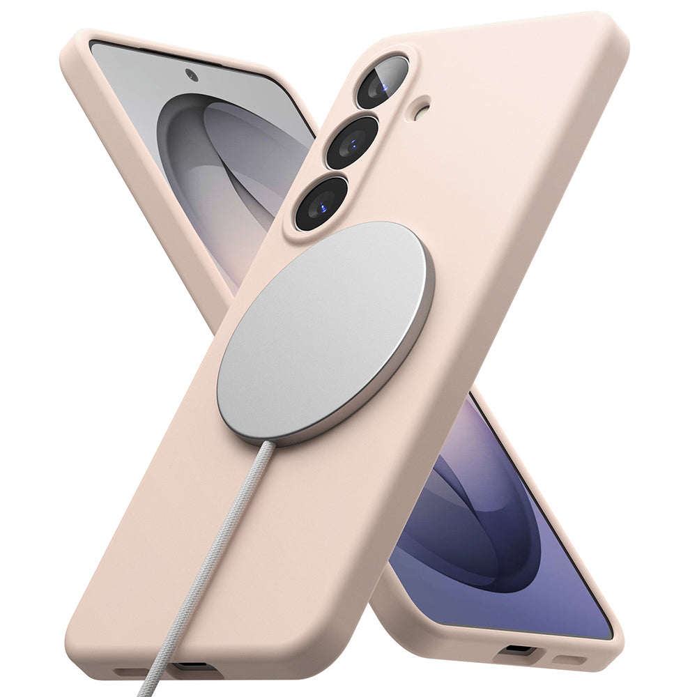 Capa MagSafe para Samsung Galaxy S26 Plus, Ringke, Silicone, Rosa