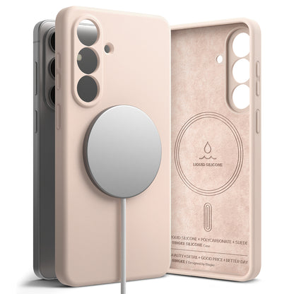 Capa MagSafe para Samsung Galaxy S26 Plus, Ringke, Silicone, Rosa