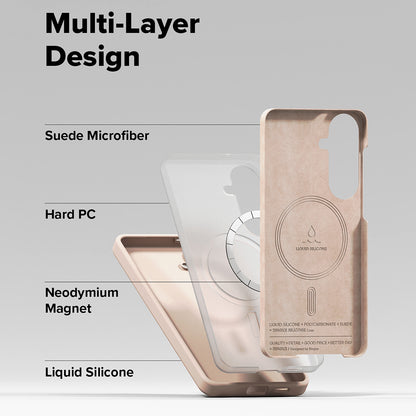 Capa MagSafe para Samsung Galaxy S26 Plus, Ringke, Silicone, Rosa