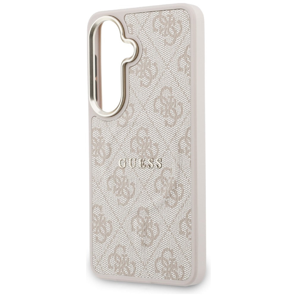 Capa MagSafe para Samsung Galaxy S26 Plus S947, Guess, Anel Relevo 4G, Rosa