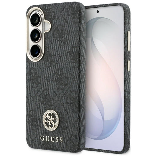 Capa MagSafe para Samsung Galaxy S26 Plus S947, Guess, 4G Rhinestone Round Logo, Preta