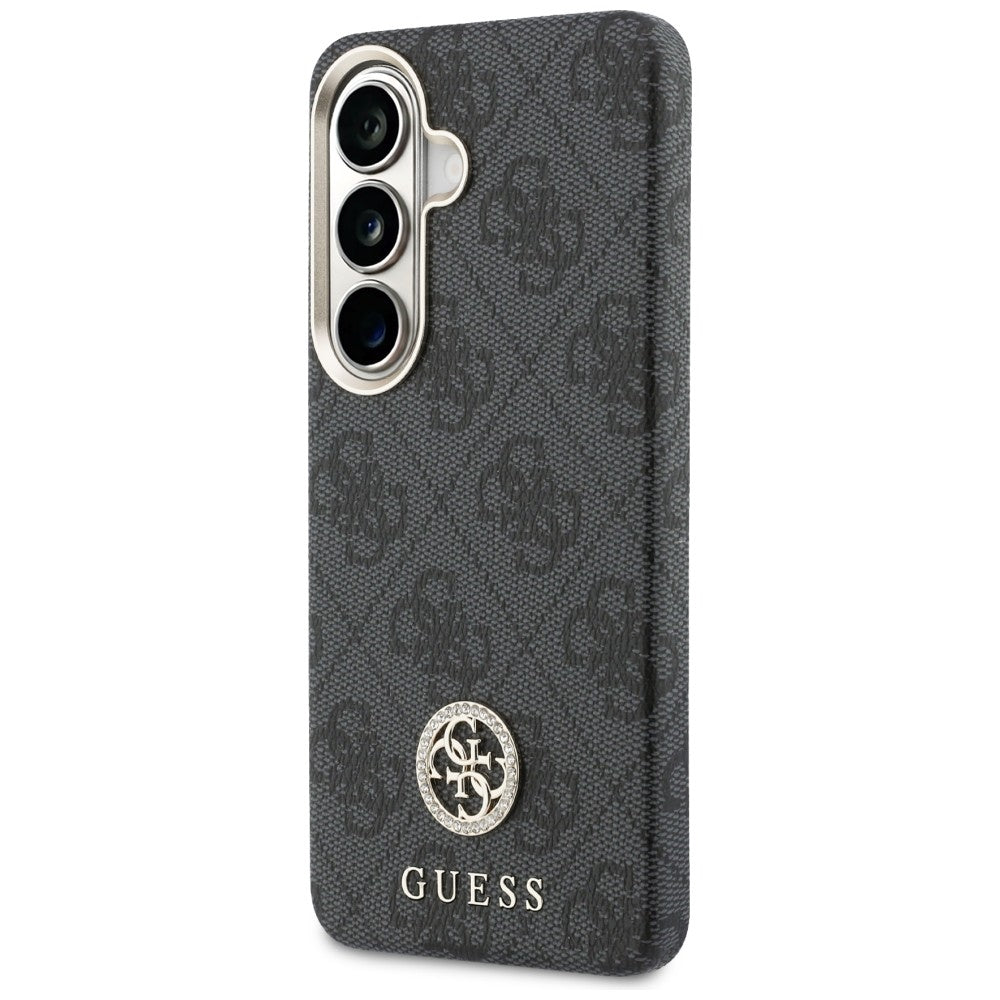 Capa MagSafe para Samsung Galaxy S26 Plus S947, Guess, 4G Rhinestone Round Logo, Preta