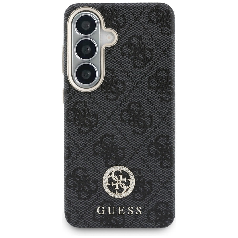 Capa MagSafe para Samsung Galaxy S26 Plus S947, Guess, 4G Rhinestone Round Logo, Preta