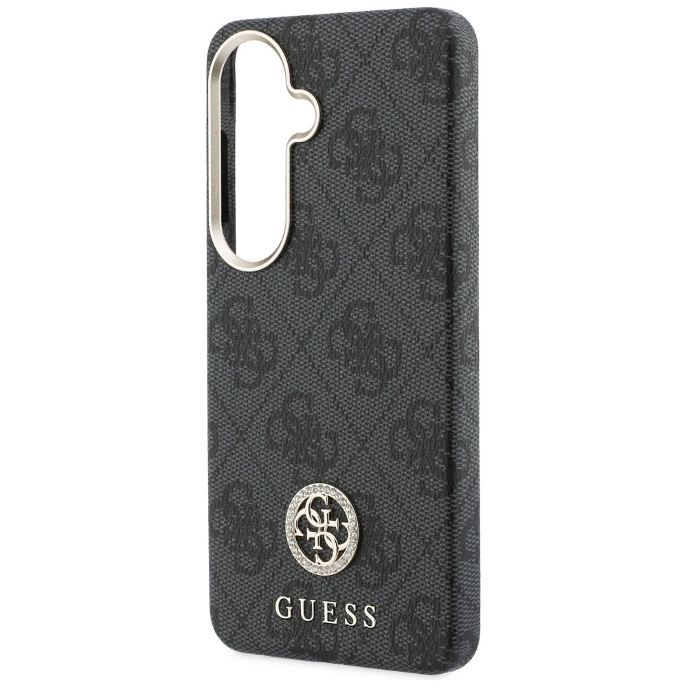 Capa MagSafe para Samsung Galaxy S26 Plus S947, Guess, 4G Rhinestone Round Logo, Preta
