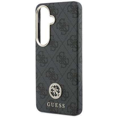 Capa MagSafe para Samsung Galaxy S26 Plus S947, Guess, 4G Rhinestone Round Logo, Preta
