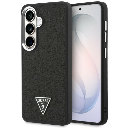 Capa MagSafe para Samsung Galaxy S26 Plus S947, Guess, Logótipo Triângulo com Brilho Fixo, Preta