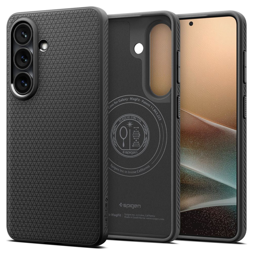 Capa MagSafe para Samsung Galaxy S26 Plus S947, Spigen, Liquid Air, Preta Fosca ACS10704