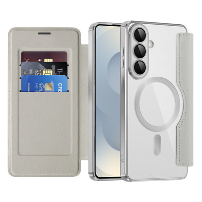 Capa MagSafe para Samsung Galaxy S26 Plus, Techsuit, SmartMag Book, Cinzento